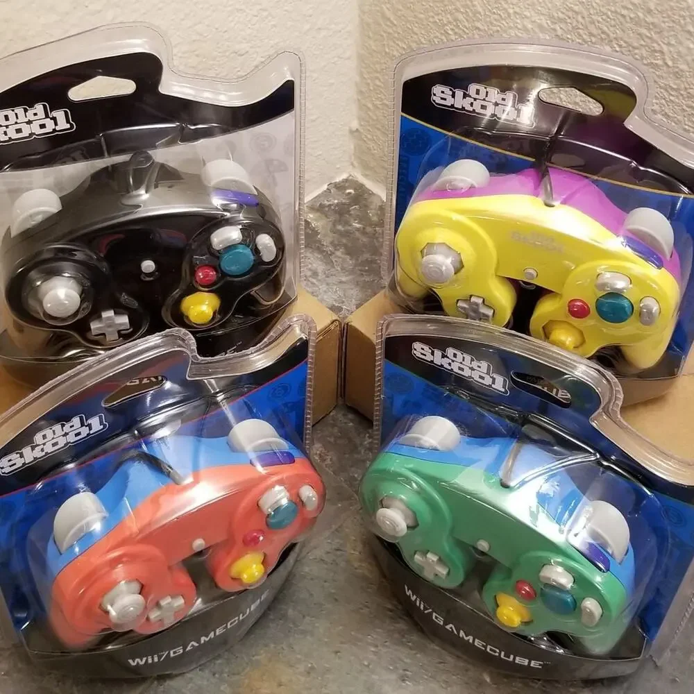 4 Gamecube Controllers - 4 Colors Bundle (NEW) Red Green Black Yellow - Nintendo